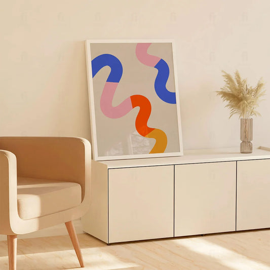 Plakat "Kolorowe Zygzaki" - Abstrakcyjna Grafika Nowoczesna