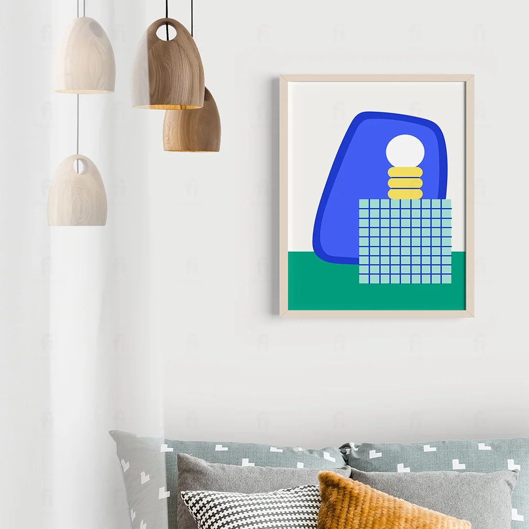 Plakat "Geometryczna Lampa z Kwiatem"