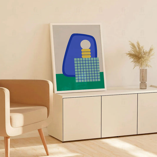 Plakat "Geometryczna Lampa z Kwiatem"