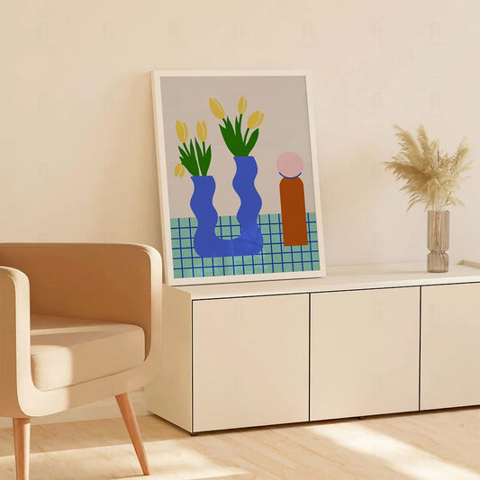Plakat "Tulipany w Nowoczesnym Wazonie"