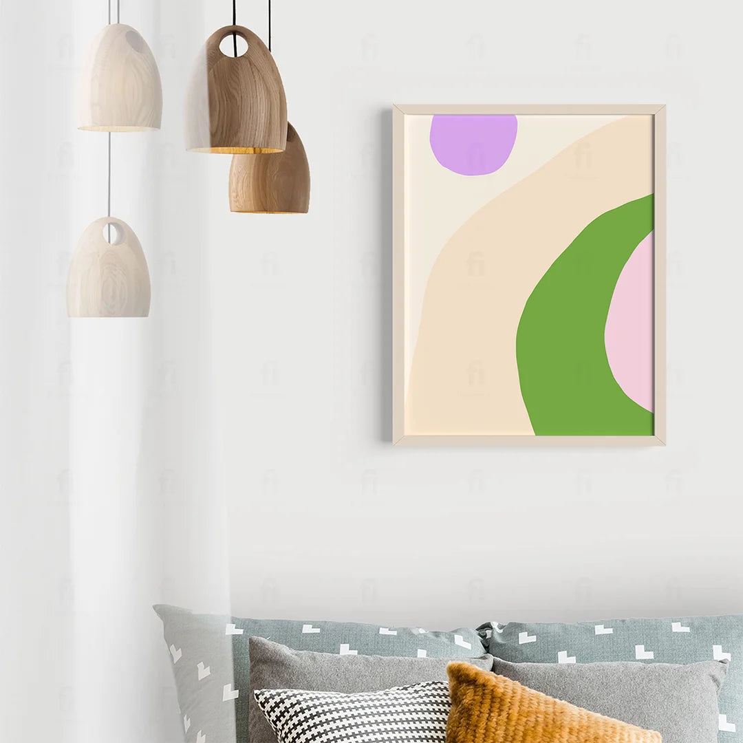 Plakat "Zielone i Różowe Kształty" - Abstrakcyjna Grafika