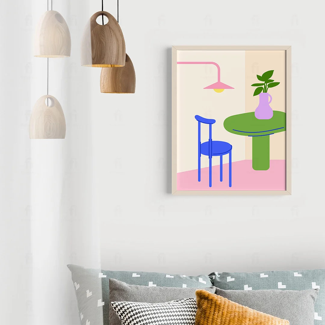 Plakat "Stół i Krzesło w Nowoczesnym Stylu" - Grafika Scandi