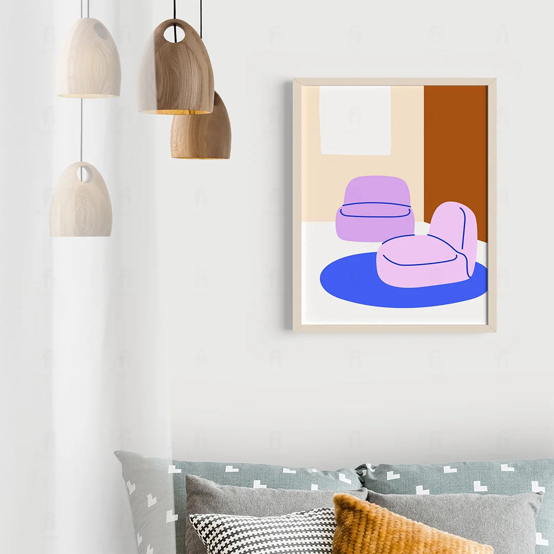Plakat "Pastelowy Kącik" - Minimalistyczna Grafika Scandi