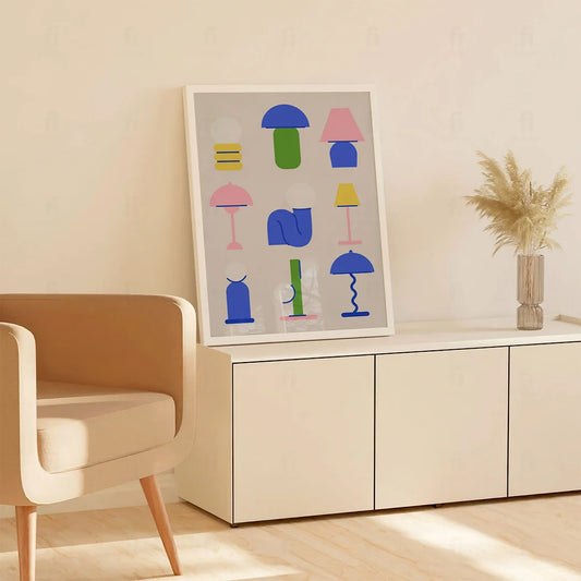 Plakat "Kolekcja Lamp w Stylu Skandynawskim" - Grafika Scandi