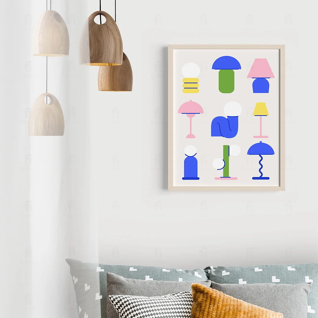 Plakat "Kolekcja Lamp w Stylu Skandynawskim" - Grafika Scandi