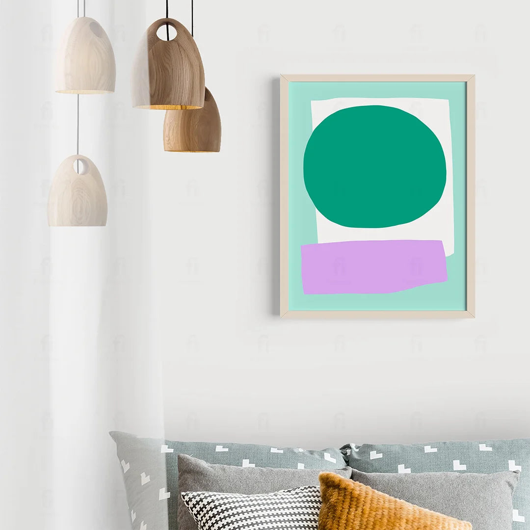 Plakat "Zielona Forma Abstrakcyjna" - Minimalistyczna Grafika