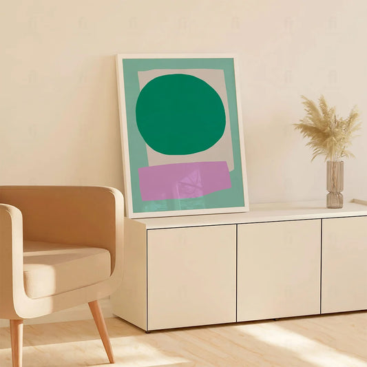 Plakat "Zielona Forma Abstrakcyjna" - Minimalistyczna Grafika