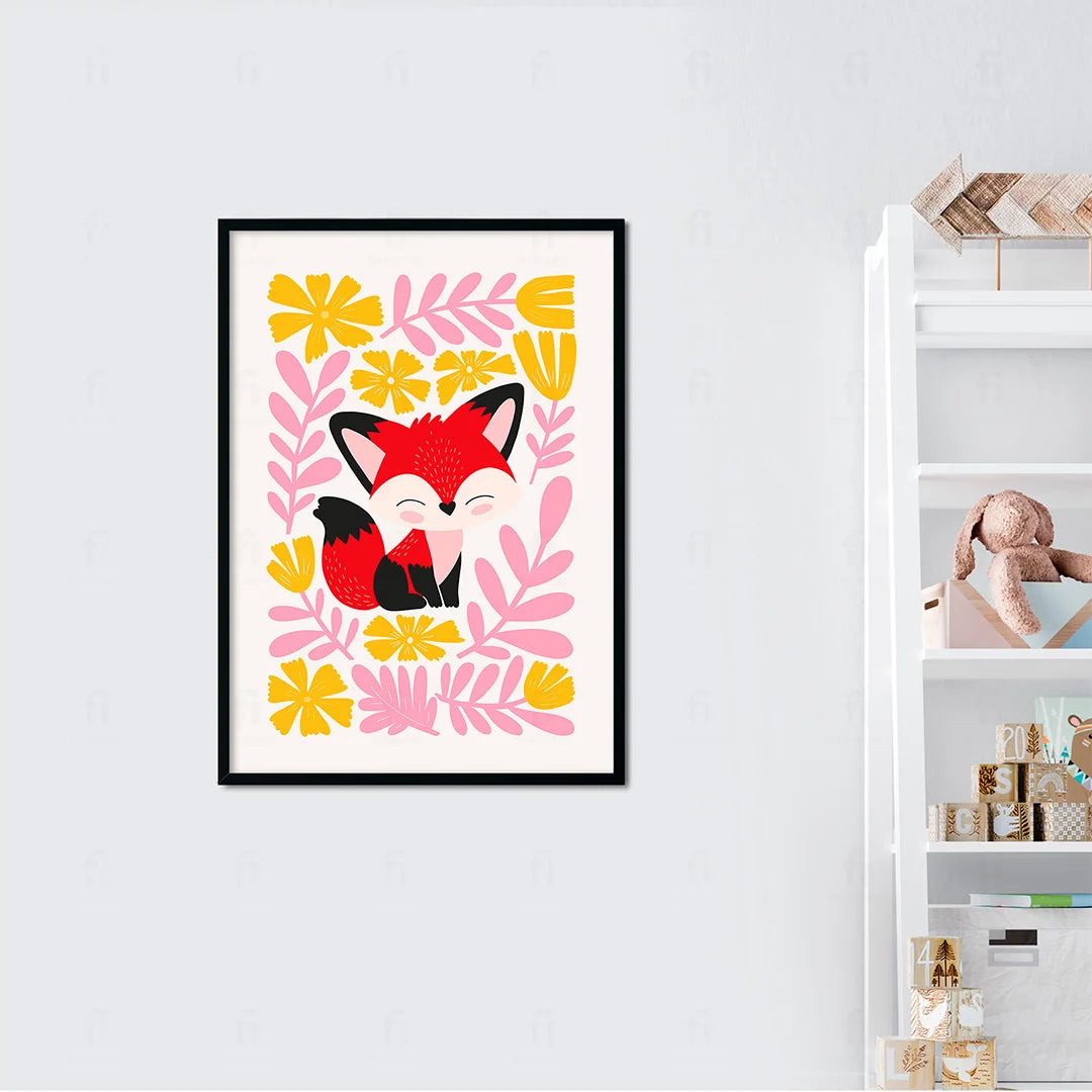 Plakat "Uroczy Lisek" - Grafika ze Zwierzętami do Pokoju Dziecka