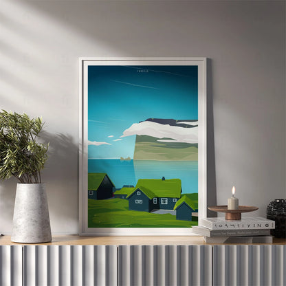 Plakat "Wyspy Owcze" - Grafika ze Skandynawskim Krajobrazem