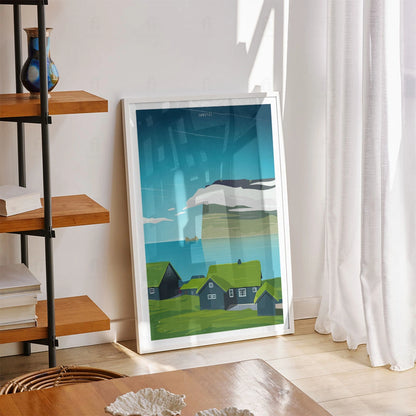 Plakat "Wyspy Owcze" - Grafika ze Skandynawskim Krajobrazem