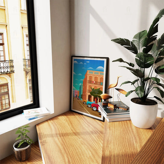 Plakat "Havana, Kuba" - Grafika w Stylu Retro - Outlet