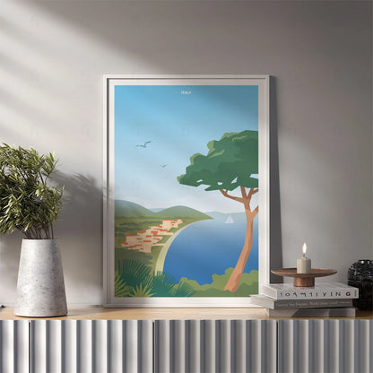 Plakat "Wybrzeże, Włochy" - Grafika Podróżnicza