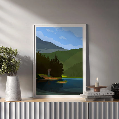 Plakat "Karpaty, Jezioro Synewyr" - Grafika z Pejzażem