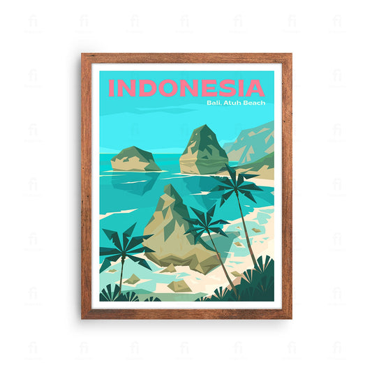 Plakat Bali, Plaża Atuh, Indonezja