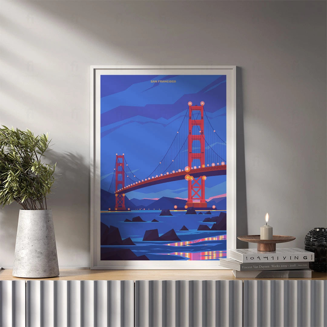 Plakat San Francisco, Golden Gate Bridge