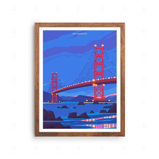 Plakat San Francisco, Golden Gate Bridge