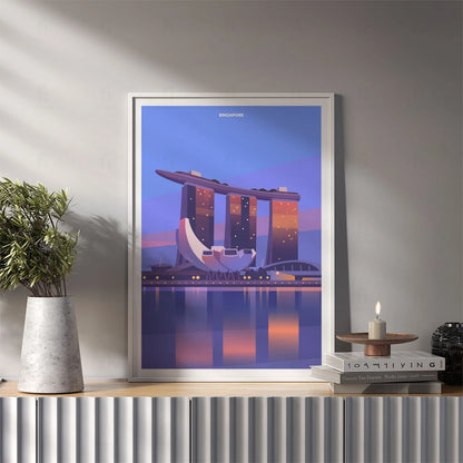 Plakat "Singapur" - Futurystyczna Grafika z Azji