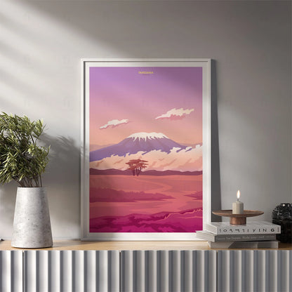 Plakat "Kilimandżaro, Tanzania" - Grafika z Afrykańską Przygodą