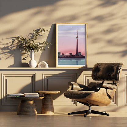 Plakat "Toronto" - Panorama Miasta o Zachodzie Słońca