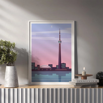 Plakat "Toronto" - Panorama Miasta o Zachodzie Słońca