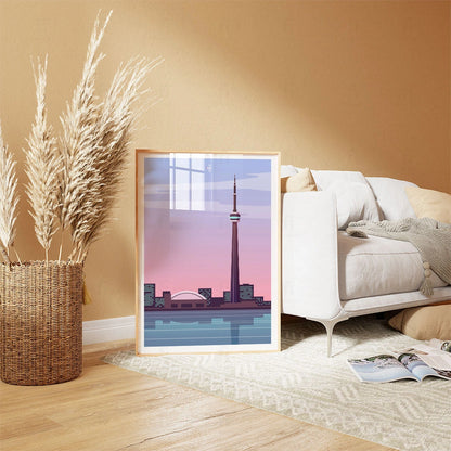 Plakat "Toronto" - Panorama Miasta o Zachodzie Słońca