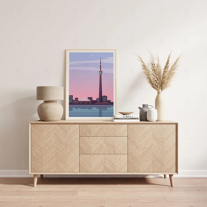Plakat "Toronto" - Panorama Miasta o Zachodzie Słońca