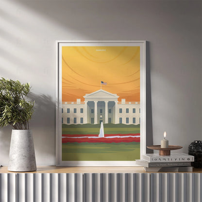 Plakat "Waszyngton, Biały Dom" - Ikona Amerykańskiej Architektury