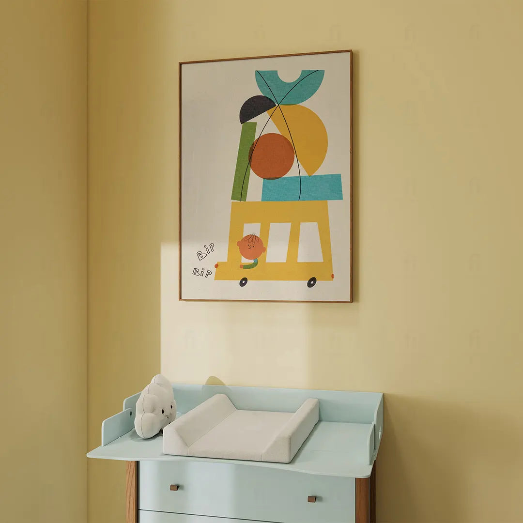 Plakat Żółty Autobus – Obrazek do Pokoju Chłopca