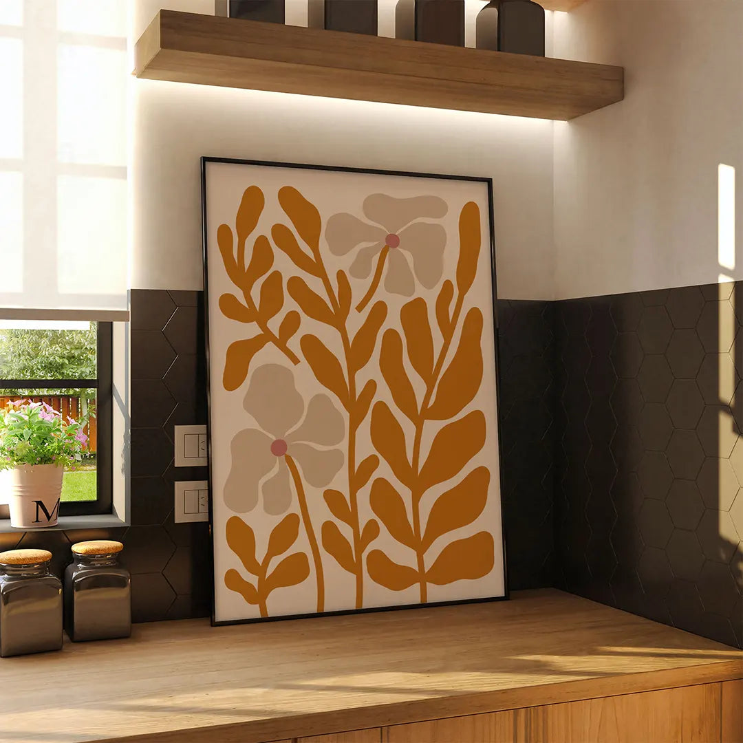 Plakat "Subtelne Kwiaty" - Delikatna Grafika Botaniczna