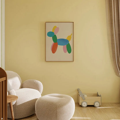 Plakat Balonowy Pies – Obrazek do Pokoju Dziecka