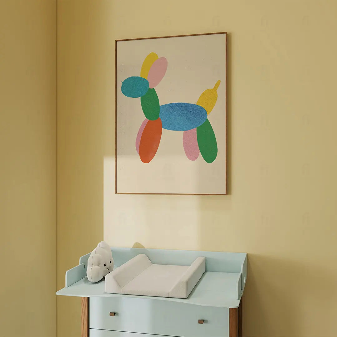 Plakat Balonowy Pies – Obrazek do Pokoju Dziecka