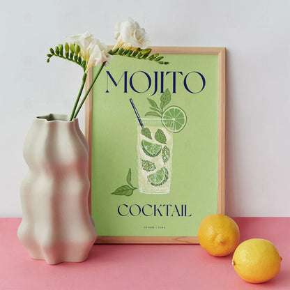 Plakat "Mojito" - Orzeźwiająca Grafika z Koktajlem