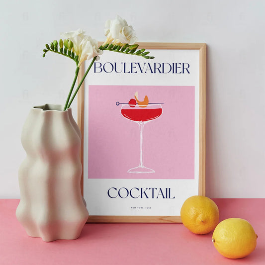 Plakat "Boulevardier" - Klasyczna Grafika z Koktajlem