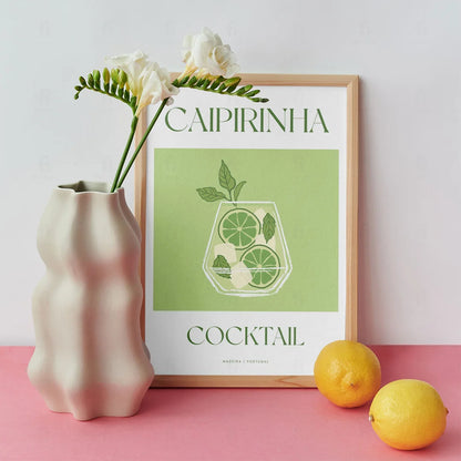 Plakat "Caipirinha" - Brazylijska Grafika z Koktajlem