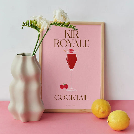 Plakat "Kir Royale" - Elegancka Grafika z Koktajlem