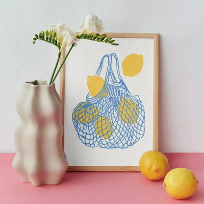 Plakat "Siatka z Cytrynami" - Świeża Grafika do Kuchni