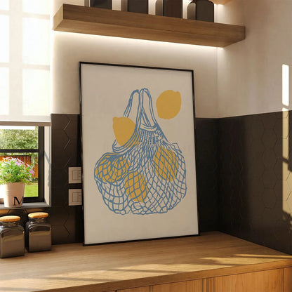 Plakat "Siatka z Cytrynami" - Świeża Grafika do Kuchni