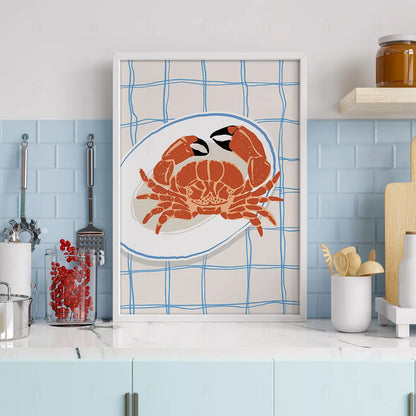 Plakat "Krab" - Grafika z Motywem Morskim