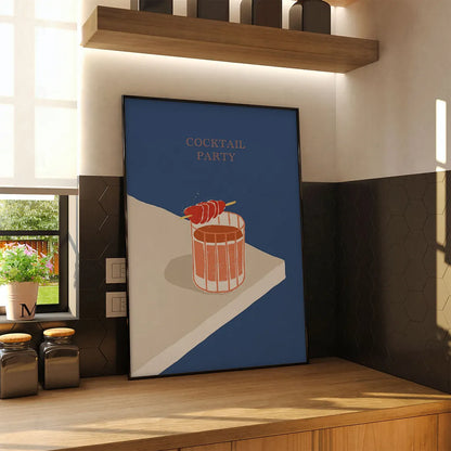 Plakat "Cocktail Party" - Stylowa Grafika do Baru
