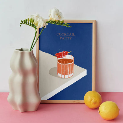 Plakat "Cocktail Party" - Stylowa Grafika do Baru