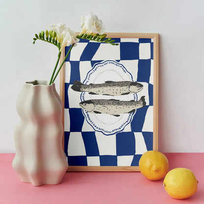 Plakat "Ostrygi na Kratce" - Minimalistyczna Grafika