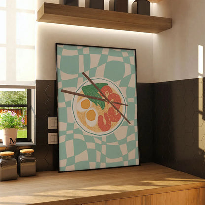 Plakat "Gorący Ramen" - Apetyczna Grafika w Stylu Azjatyckim