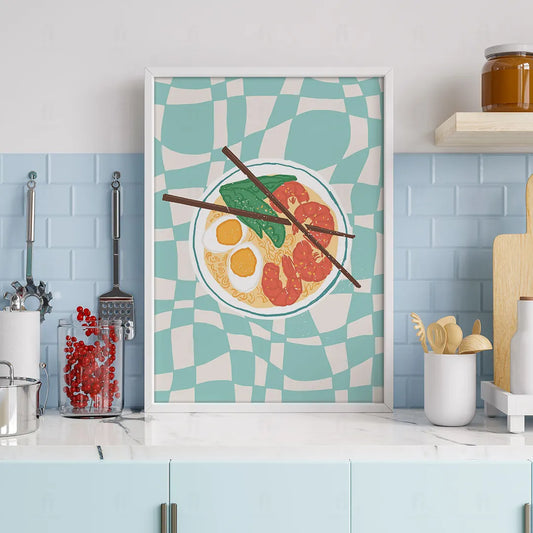 Plakat "Gorący Ramen" - Apetyczna Grafika w Stylu Azjatyckim - Outlet