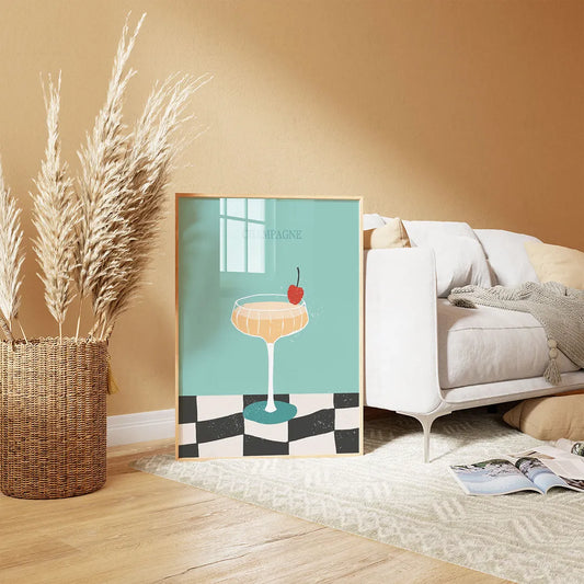Plakat "Champagne" - Elegancka Grafika do Baru