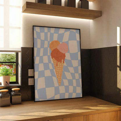 Plakat "Letnie Lody" - Grafika z Deserem