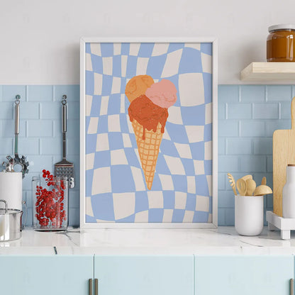 Plakat "Letnie Lody" - Grafika z Deserem