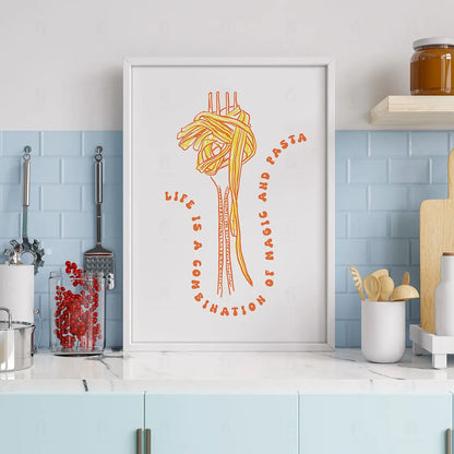 Plakat "Magic and Pasta" - Grafika dla Miłośników Włoch