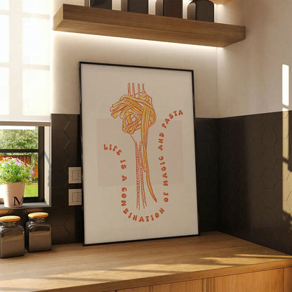 Plakat "Magic and Pasta" - Grafika dla Miłośników Włoch