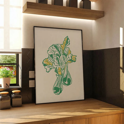 Plakat "Zielona Roślina" - Minimalistyczna Grafika Botaniczna