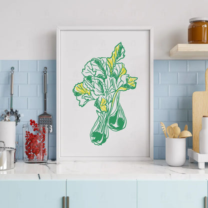 Plakat "Zielona Roślina" - Minimalistyczna Grafika Botaniczna